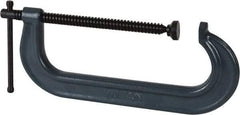 Wilton - Regular-Duty 10" Max Opening, 3-3/4" Throat Depth, Forged Steel Standard C-Clamp - 6,000 Lb Capacity, 1-1/2" Min Opening, Standard Throat Depth - Exact Industrial Supply