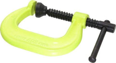 Wilton - Regular-Duty 2-1/8" Max Opening, 2-1/4" Throat Depth, Forged Steel Standard C-Clamp - 3,500 Lb Capacity, 0" Min Opening, Deep Throat, Alloy Steel Screw - Exact Industrial Supply
