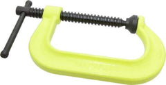 Wilton - Regular-Duty 4-1/4" Max Opening, 3-1/4" Throat Depth, Forged Steel Standard C-Clamp - 6,200 Lb Capacity, 0" Min Opening, Deep Throat, Alloy Steel Screw - Exact Industrial Supply