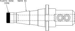 Parlec - CAT40 Taper Shank 12mm Hole End Mill Holder/Adapter - 1-1/4" Nose Diam, 2.62" Projection, Through-Spindle Coolant - Exact Industrial Supply