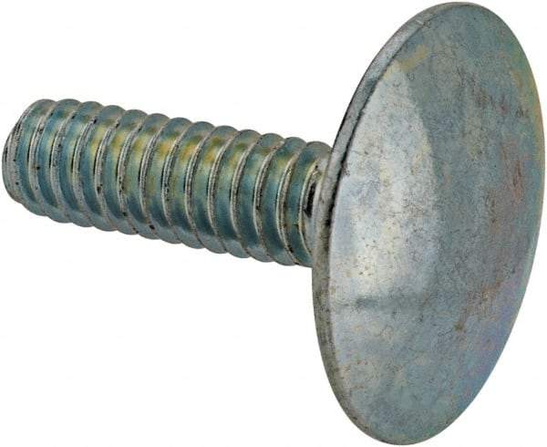 Value Collection - 1/4-20, 7/8" Length Under Head, Step Bolt - 27/32" Head Diam, 1006-1050 Steel, Zinc-Plated Finish - Exact Industrial Supply