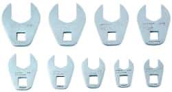 Proto - 9 Piece 3/8" Drive Open End Crowfoot Wrench Set - 3/8 to 7/8" - Exact Industrial Supply