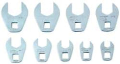 Proto - 9 Piece 3/8" Drive Open End Crowfoot Wrench Set - 3/8 to 7/8" - Exact Industrial Supply