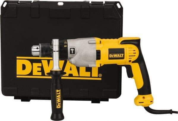 DeWALT - 120 Volt 1/2" Keyed Chuck Electric Hammer Drill - 0 to 56,000 BPM, 0 to 1,200 & 0 to 3,500 RPM, Reversible - Exact Industrial Supply
