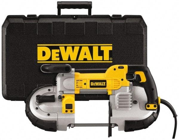 DeWALT - 120 Volt, Electric Handheld Bandsaw - 2.44 m Cord Length, 5 Inch (Round) and 5 x 4-3/4 Inch (Rectangular) Depth of Cut, 100 and 350 SFPM, 10 Amp - Exact Industrial Supply