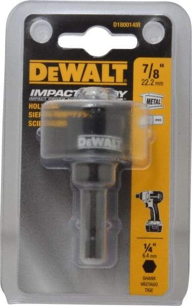 DeWALT - 7/8" Diam, 5/8" Cutting Depth, Hole Saw - Bi-Metal Saw, Toothed Edge - Exact Industrial Supply