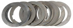 Made in USA - 2 Inch Inside Diameter, 2-3/4 Inch Outside Diameter, 1/2 Inch Keyway Width, Steel Machine Tool Arbor Spacer Set - 0.001 to 0.125 Inch Thick, Use with Gang Cutters, Grinding Tools, Milling Cutters, Saws, Slitting Blades, 19 Pieces - Exact Industrial Supply