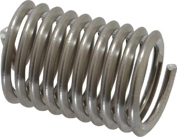 Heli-Coil - 3/8-16 UNC, 3/4" OAL, Free Running Helical Insert - 10 Free Coils, Tanged, Stainless Steel, 2D Insert Length - Exact Industrial Supply