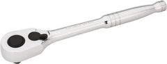 Stanley - 1/2" Drive Pear Head Ratchet - Chrome Finish, 8" OAL - Exact Industrial Supply