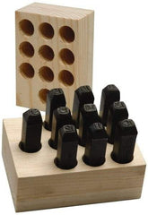Made in USA - 10 Piece, 1/8" Character Steel Stamp Set - Double Digit Figures, Double Digits - Exact Industrial Supply