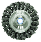 3" Diameter - 3/8-1/2" Arbor Hole - Knot Twist Stainless Straight Wheel - Exact Industrial Supply