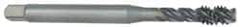 OSG - 1-1/4 - 7 UNC 4 Flute 2B Modified Bottoming Spiral Flute Tap - Vanadium High Speed Steel, Oxide Finish, 180mm OAL, Right Hand Flute, Right Hand Thread - Exact Industrial Supply