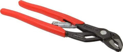 Knipex - 10" OAL, 1-1/4" Max Capacity, 1" Jaw Length, 19 Position Adjustable Tongue & Groove Pliers - Self-Gripping V-Jaws, Standard Head, Plastic Coated Handles - Exact Industrial Supply