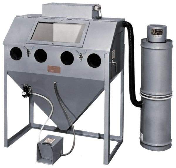 Trinco - 52" Wide x 64" High x 25" Deep Floor Sandblaster - Working Dimensions 48" Wide x 23" High x 24" Deep - Exact Industrial Supply