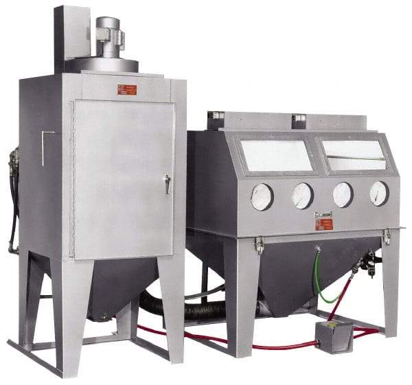 Trinco - 52" Wide x 71" High x 77" Deep Pressure Sandblasting Unit - Working Dimensions 60" Wide x 31" High x 48" Deep - Exact Industrial Supply