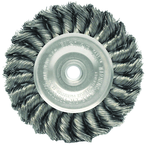 4" Diameter - 3/8-1/2" Arbor Hole - Knot Twist Stainless Straight Wheel - Exact Industrial Supply