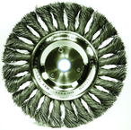 6" Diameter - 1/2-5/8" Arbor Hole - Knot Twist Stainless Straight Wheel - Exact Industrial Supply