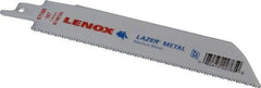 Lenox - 6" Long x 1" Thick, Bi-Metal Reciprocating Saw Blade - Straight Profile, 18 TPI, Toothed Edge - Exact Industrial Supply