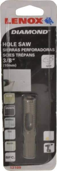 Lenox - 3/8" Diam, 1-1/8" Cutting Depth, Hole Saw - Diamond Grit Saw, Continuous Edge - Exact Industrial Supply