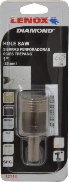 Lenox - 1" Diam, 1-1/8" Cutting Depth, Hole Saw - Diamond Grit Saw, Continuous Edge - Exact Industrial Supply