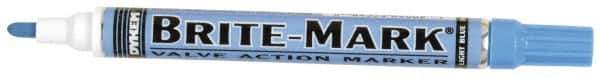 Dykem - Light Blue Oil-Based Paint Marker - Medium Tip, Oil Based - Exact Industrial Supply