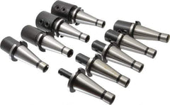 Value Collection - NMTB40 Taper, 3/16 to 1-1/2 Inch Hole Diameter End Mill Holder Set - 9 Holders - Exact Industrial Supply