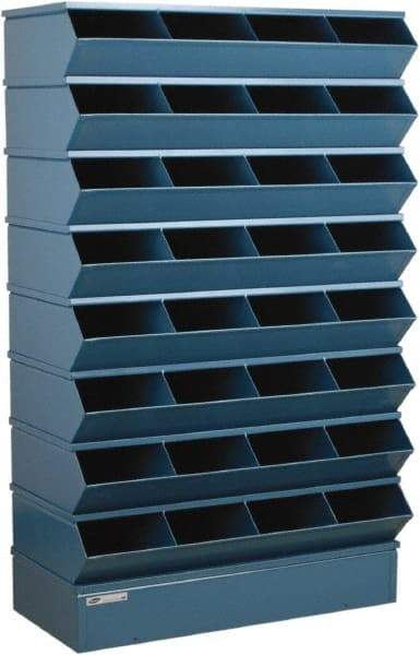 Stackbin - 8 Bin, Shelving Unit with Openings & Base - 37" Wide x 65-1/2" High - Exact Industrial Supply