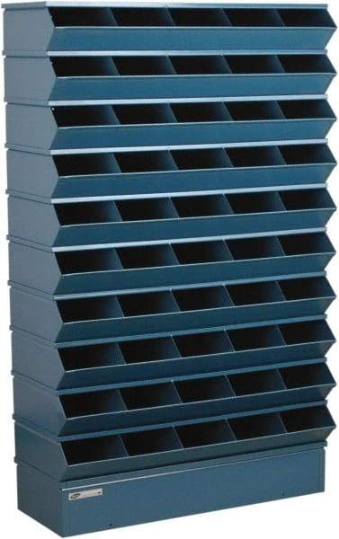 Stackbin - 10 Bin, Shelving Unit with Openings & Base - 37" Wide x 60" High - Exact Industrial Supply
