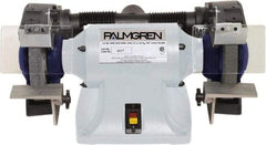 Palmgren - 8" Wheel Diam x 1" Wheel Width, 3/4 hp Grinder - 5/8" Arbor Hole Diam, 1 Phase, 3,450 Max RPM, 120/240 Volts - Exact Industrial Supply
