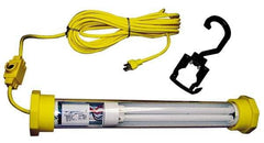 Made in USA - 120 Volt, 50 Watt, Electric, Fluorescent Portable Hook Work Light - 50' Cord, 1 Head, 4,300 Lumens, 32-1/4" Long - Exact Industrial Supply