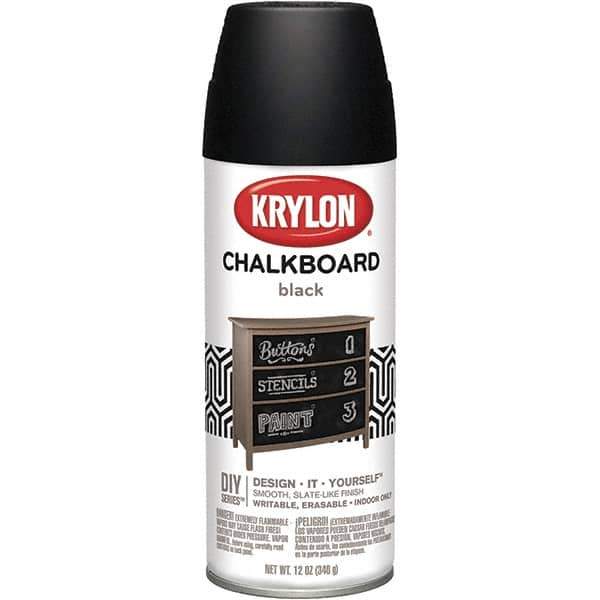 Krylon - Chalkboard Black, Flat, Chalkboard Paint Spray Paint - 12 oz Container - Exact Industrial Supply