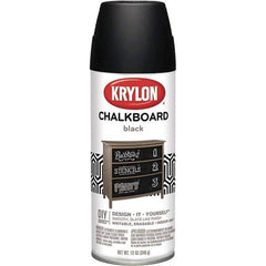 Krylon - Chalkboard Black, Flat, Chalkboard Paint Spray Paint - 12 oz Container - Exact Industrial Supply