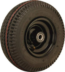 Hamilton - 10 Inch Diameter x 2-3/8 Inch Wide, Rubber Caster Wheel - 480 Lb. Capacity, 3 Inch Hub Length, 1 Inch Axle Diameter, Straight Roller Bearing - Exact Industrial Supply