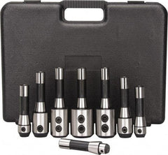 Interstate - Interstate - R8 Taper, 3/16 to 1-1/4 Inch Hole Diameter End Mill Holder Set - 8 Holders - Exact Industrial Supply
