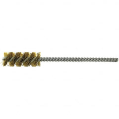 Brush Research Mfg. - 1-1/2" Diam Helical Brass Tube Brush - Exact Industrial Supply