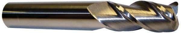 Accupro - 3/4", 3 Flute, Single End, Solid Carbide, 0.015" Corner Radius End Mill - 4" OAL, 40° Helix, Right Hand Flute, 1-1/2" LOC, Right Hand Cut - Exact Industrial Supply