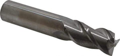 Accupro - 3/4", 3 Flute, Single End, Solid Carbide, 0.03" Corner Radius End Mill - 4" OAL, 40° Helix, Right Hand Flute, 1-1/2" LOC, Right Hand Cut - Exact Industrial Supply