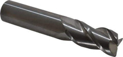 Accupro - 3/4", 3 Flute, Single End, Solid Carbide, 0.045" Corner Radius End Mill - 4" OAL, 40° Helix, Right Hand Flute, 1-1/2" LOC, Right Hand Cut - Exact Industrial Supply