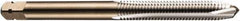 DORMER - 1/2-13 UNC, 2 Flute, Bright Finish, Powdered Metal Spiral Point Tap - Plug Chamfer, Right Hand Thread, 3-3/8" OAL, 0.9055" Thread Length, 0.367" Shank Diam, 3B Class of Fit, Series E025 - Exact Industrial Supply
