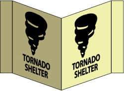 NMC - "Tornado Shelter - Tornado Shelter", 8" Long x 14-1/2" Wide, Rigid Plastic Safety Sign - Rectangle, 0.125" Thick, Use for Accident Prevention - Exact Industrial Supply