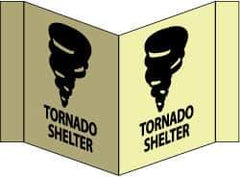 NMC - "Tornado Shelter - Tornado Shelter", 8" Long x 14-1/2" Wide, Rigid Plastic Safety Sign - Rectangle, 0.125" Thick, Use for Accident Prevention - Exact Industrial Supply