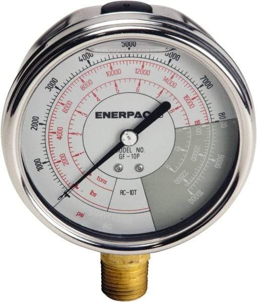 Enerpac - Hydraulic Pressure Gages & Adapters Type: Liquid-Filled Gauge Pressure Rating: 0 - 10000 - Exact Industrial Supply