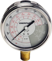 Enerpac - Hydraulic Pressure Gages & Adapters Type: Liquid-Filled Gauge Pressure Rating: 0 - 10000 - Exact Industrial Supply