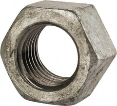 Value Collection - 1-1/4 - 7 UNC Steel Right Hand Hex Nut - 1-7/8" Across Flats, 1-1/16" High, Hot Dipped Galvanized Finish - Exact Industrial Supply