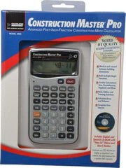 Calculated Industries - 11-Digit (7 normal, 4 Fractions) with Full Annunciators 40 Function Handheld Calculator - 5/8" x 2-1/2" (15.88mm x 63.5mm) Display Size, Silver, LR-44/A76 Powered, 9" Long x 8" Wide x 2" High - Exact Industrial Supply