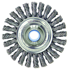 4" Diameter - 1/2-3/8" Arbor Hole - Cable Twist Steel Wire Straight Wheel - Exact Industrial Supply