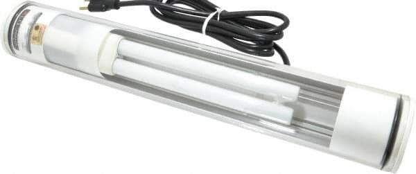 Electrix - 13 NEMA Rated, 18 Watt, Tube Machine Light - Bracket Mount, 9 Ft. Cord, 17 Inch Tube, Integrated Ballast, Black - Exact Industrial Supply