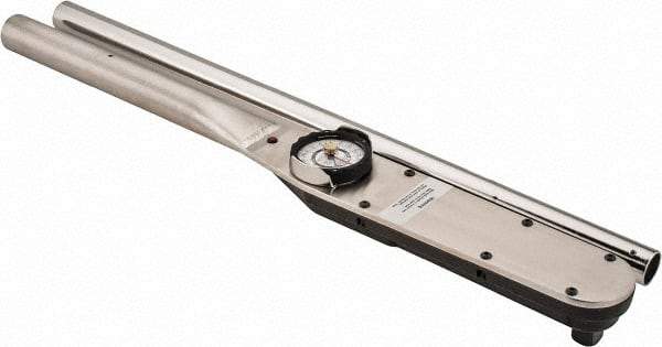 Proto - 3/4" Drive Dial Torque Wrench - 600 Ft/Lb Torque, 46-1/2" OAL, 10 Ft/Lb Graduation, Fixed Head - Exact Industrial Supply