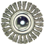 6" Diameter - 5/8-1/2" Arbor Hole - Cable Twist Steel Wire Straight Wheel - Exact Industrial Supply