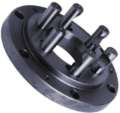 Buck Chuck Company - Adapter Back Plate for 8" Diam Self Centering Lathe Chucks - D1-6 Mount, 2-1/2" Through Hole Diam, 4.73mm ID, 8.13" OD, 1.412" Flange Height, Steel - Exact Industrial Supply